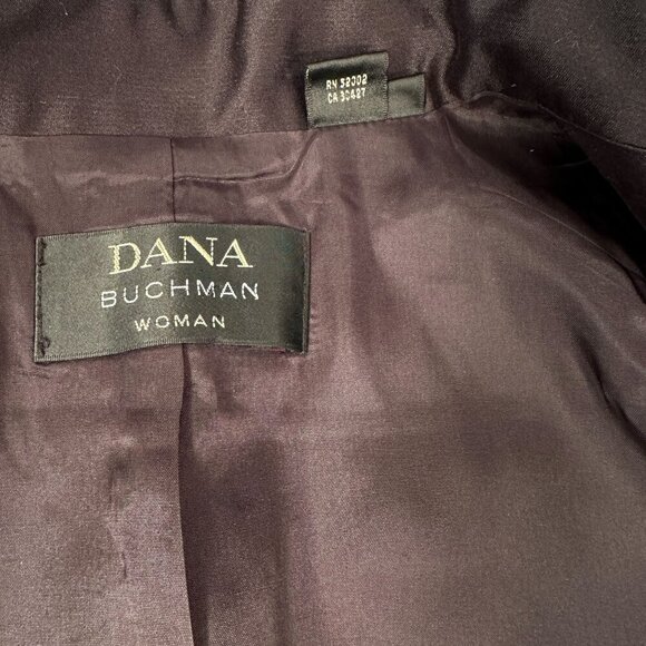 Dana Buchman Blazer Womens Silk Feather Trim  Jacket Velvet Buttons Long Sleeves - Picture 3 of 15